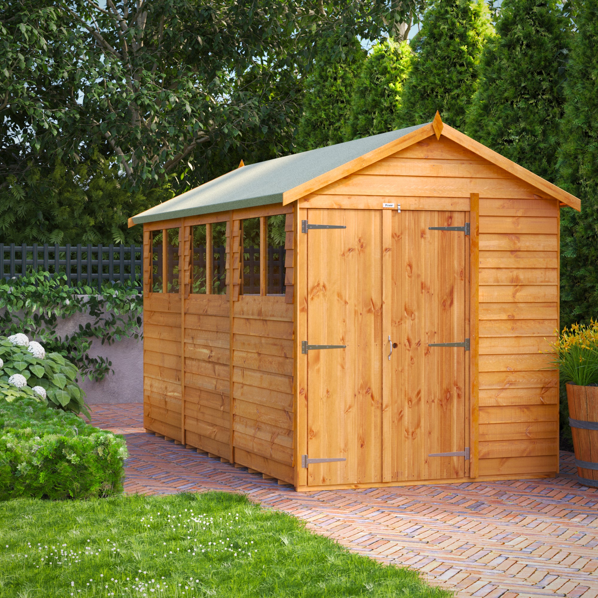 Power Overlap Apex Shed 12x6 ft