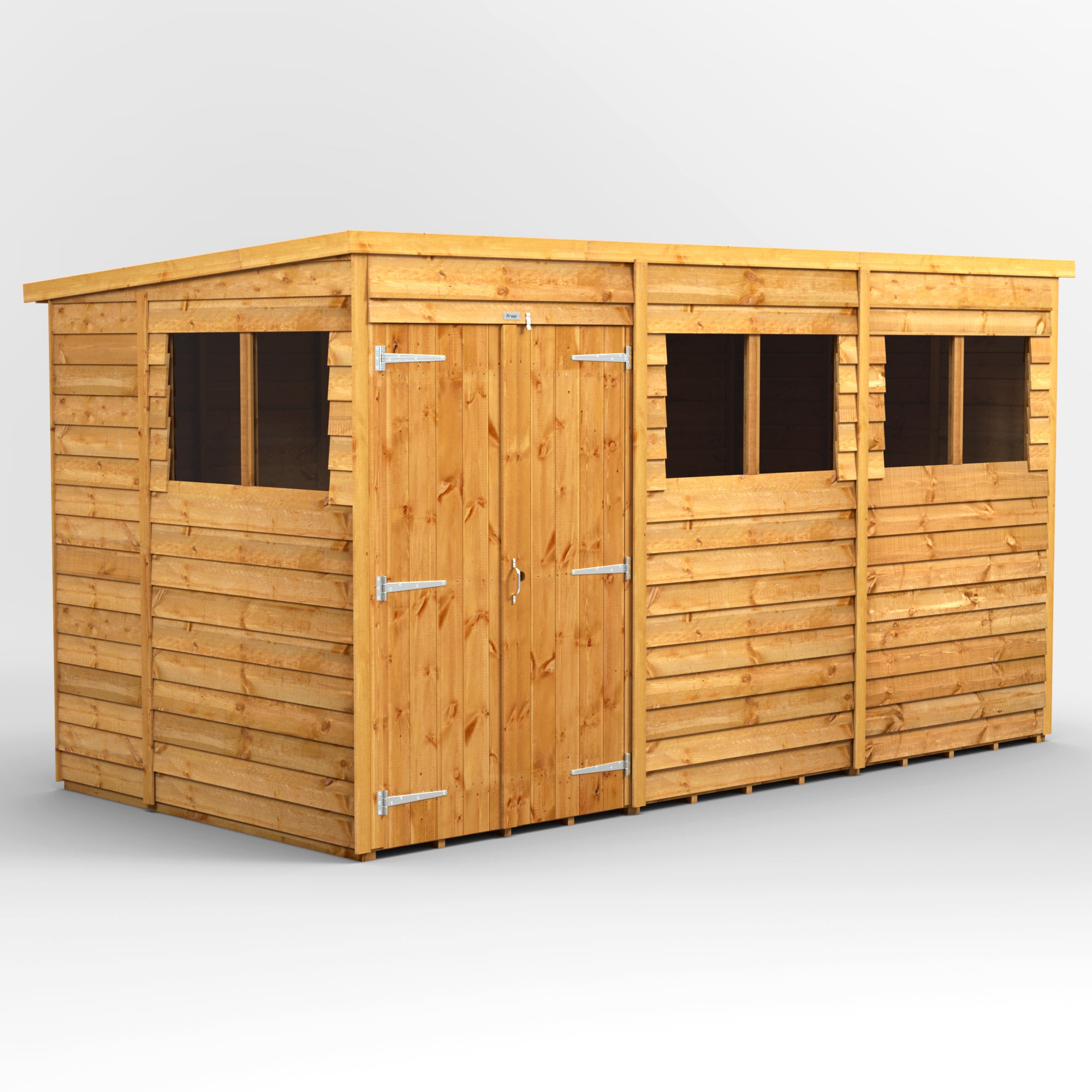 Power Overlap Pent Shed 12x6 ft