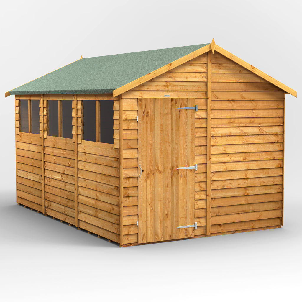 Power Overlap Apex Shed 12x8 ft