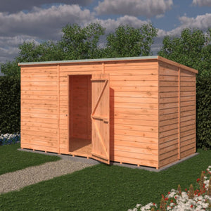 Shire Garden Value 12 x 6 Overlap Pent Shed (With or Without Windows) - Garden Life Stores