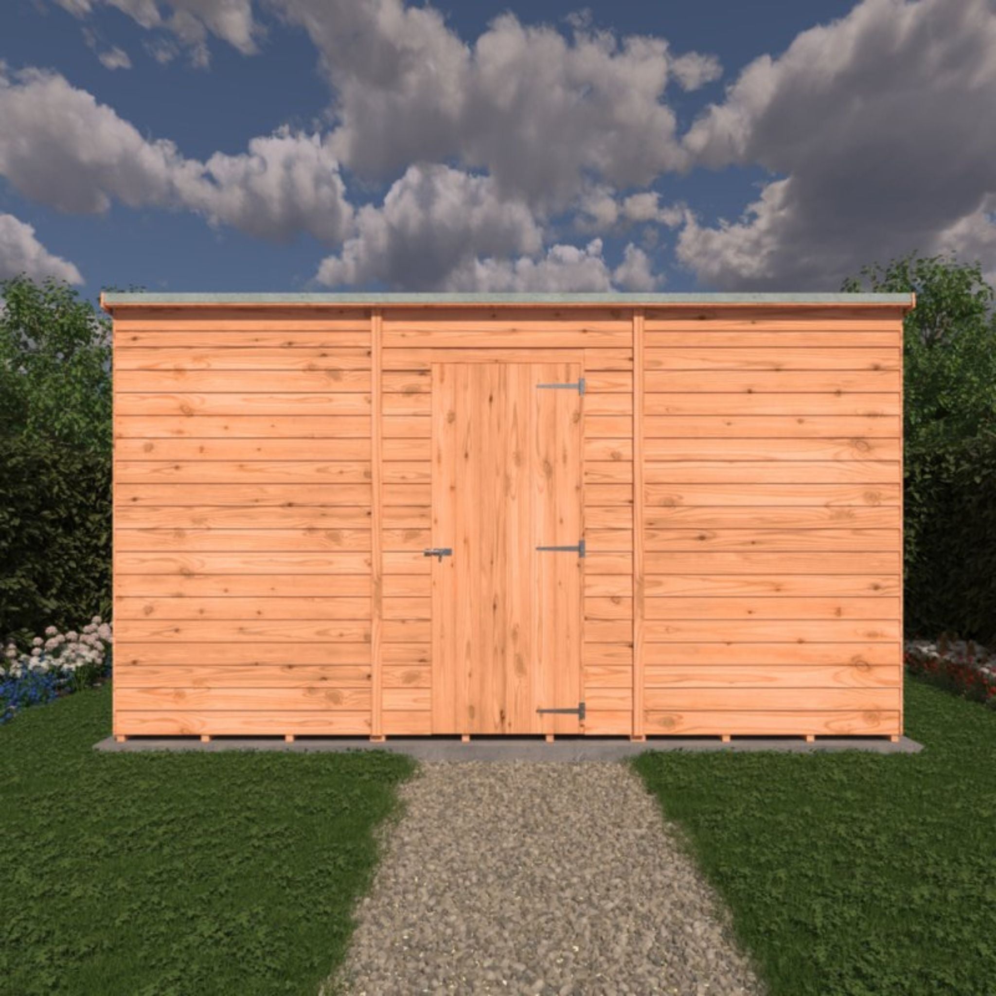 Shire Garden Value 12 x 6 Overlap Pent Shed (With or Without Windows) - Garden Life Stores