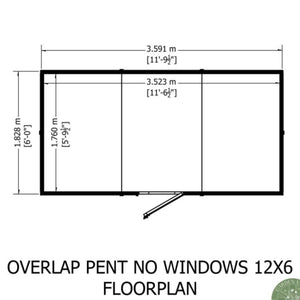 Shire Garden Value 12 x 6 Overlap Pent Shed (With or Without Windows) - Garden Life Stores