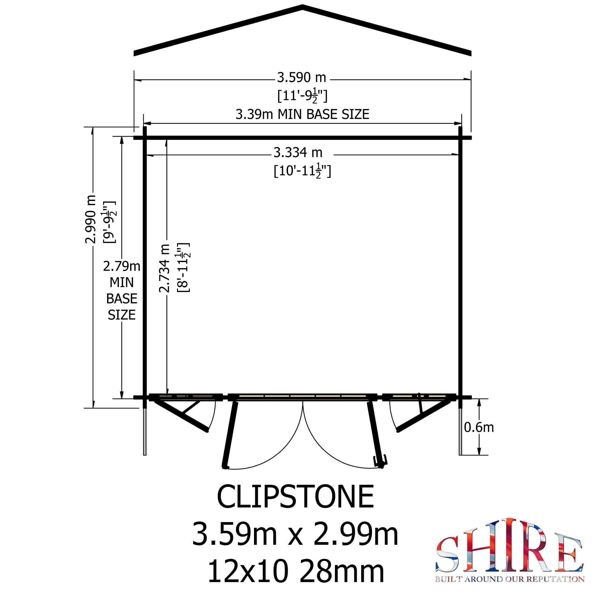 Shire Clipstone 28mm Log Cabin 12Gx10