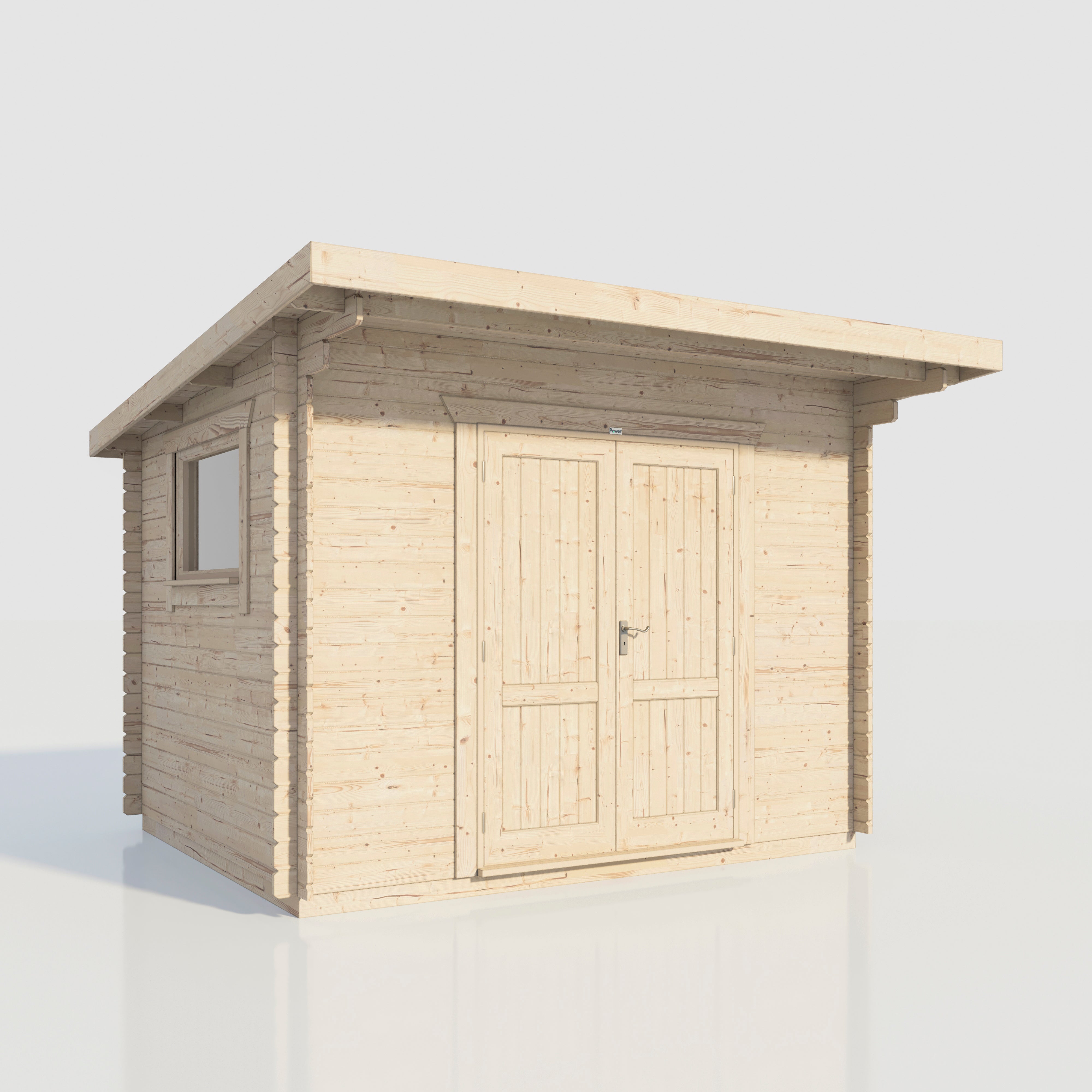 Power Pent Workshop Log Cabin - 28mm