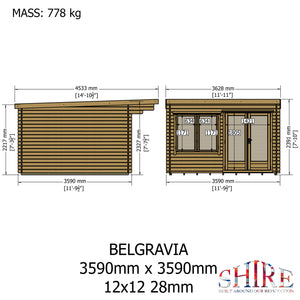 Shire Belgravia 28mm Log Cabin 12Gx12