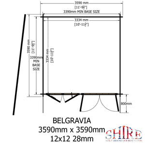 Shire Belgravia 28mm Log Cabin 12Gx12