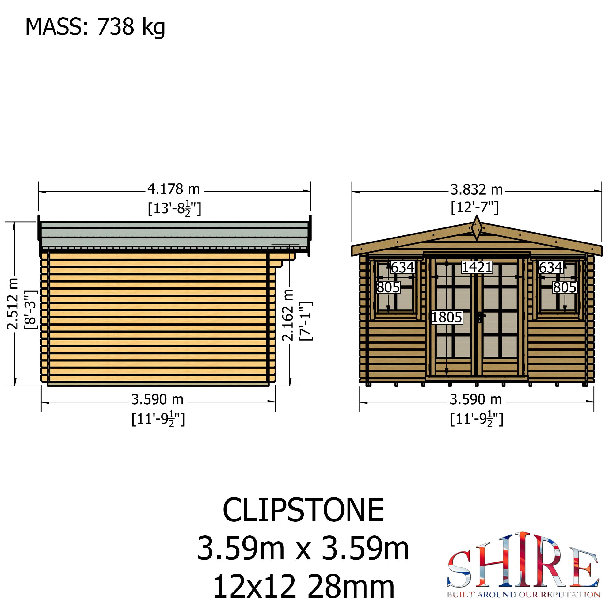 Shire Clipstone 28mm Log Cabin 12Gx12