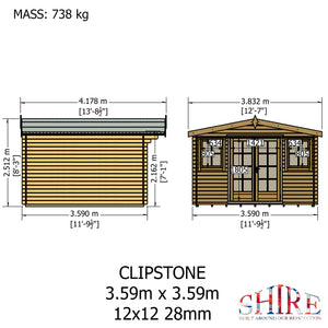 Shire Clipstone 28mm Log Cabin 12Gx12