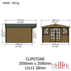 Shire Clipstone 28mm Log Cabin 12Gx12