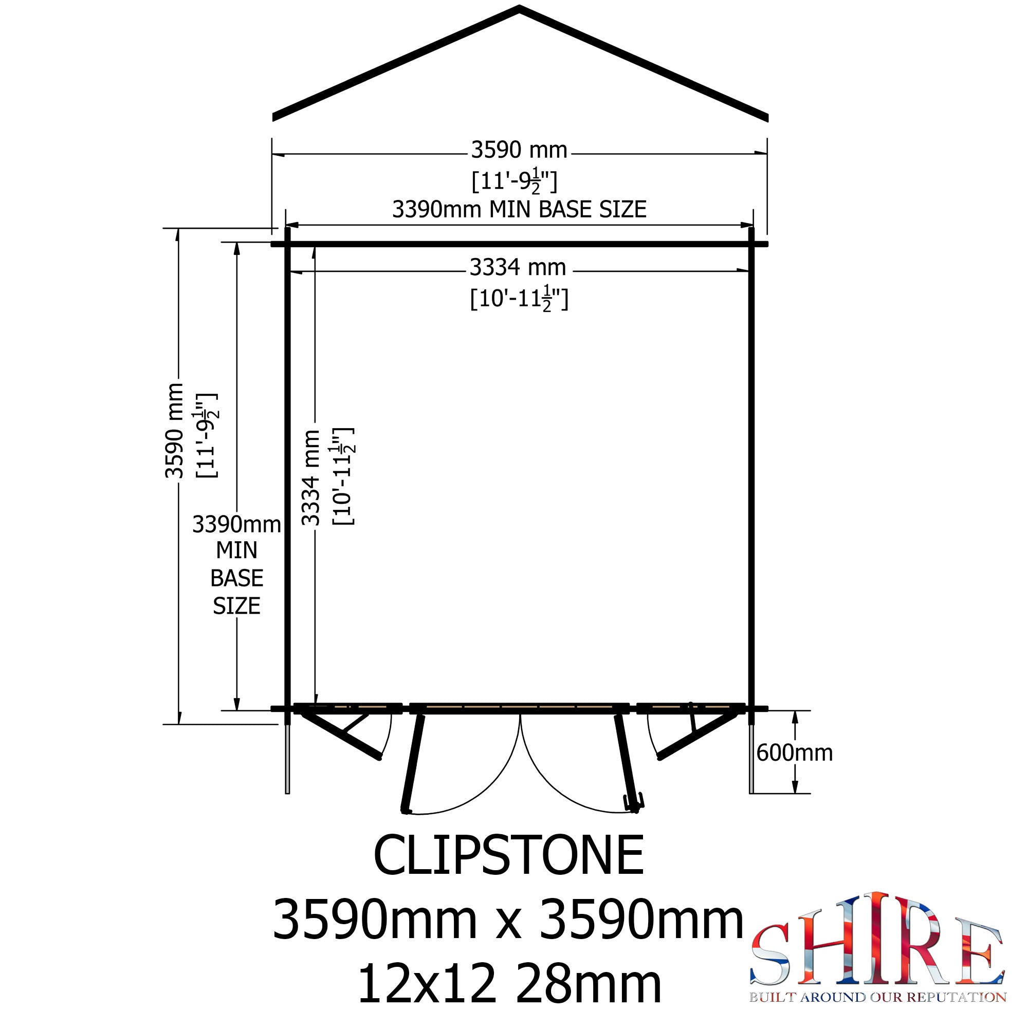 Shire Clipstone 28mm Log Cabin 12Gx12