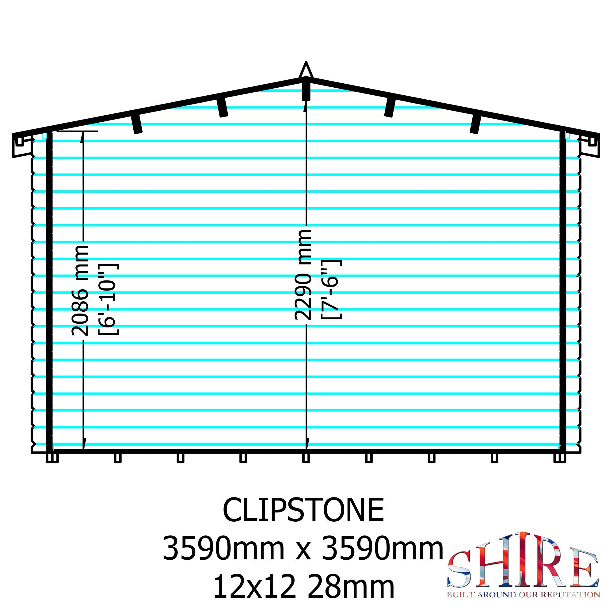 Shire Clipstone 28mm Log Cabin 12Gx12