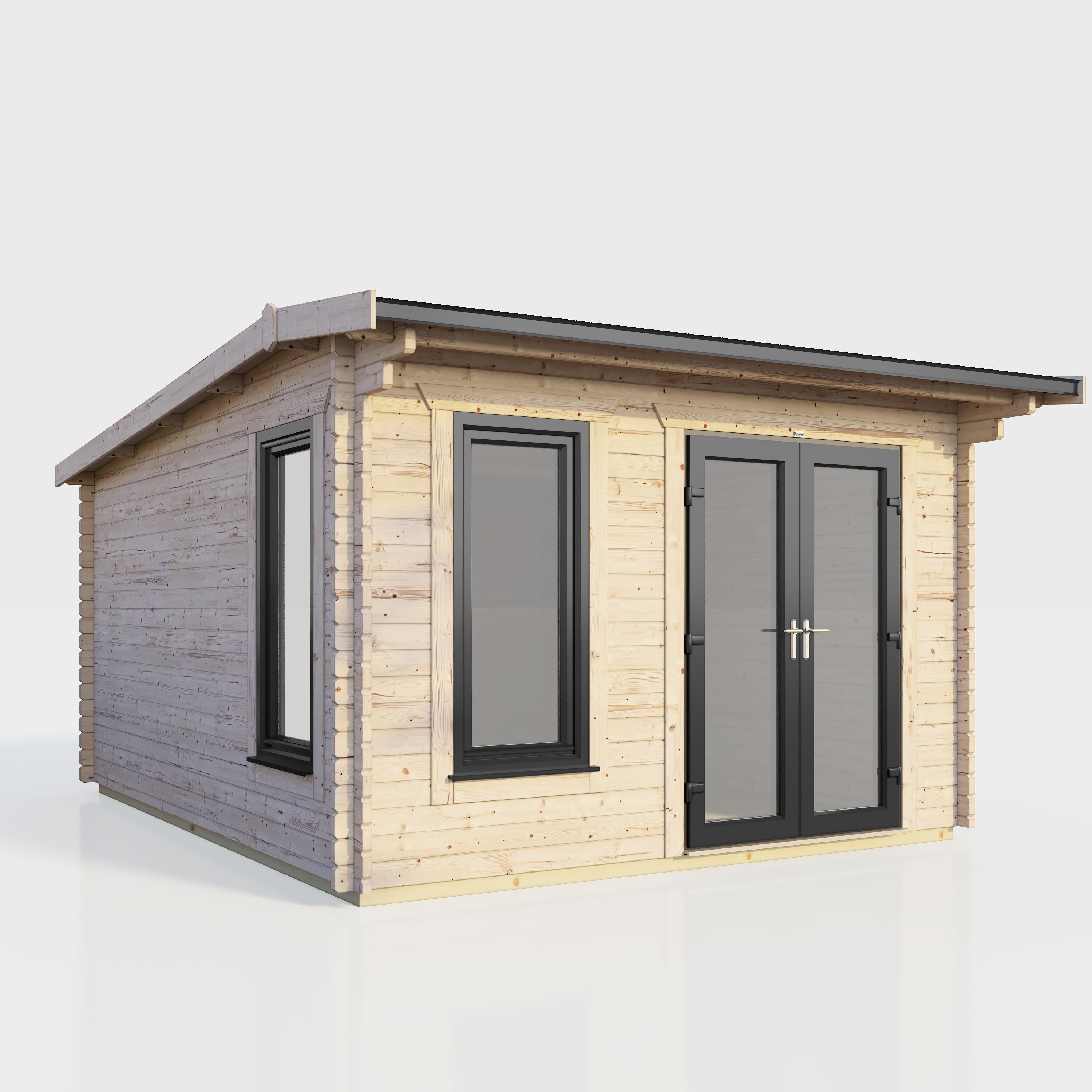 Power 12x12 ft Apex Log Cabin 44mm