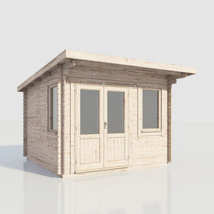 Power Pent Log Cabin 12x12 ft - 28mm