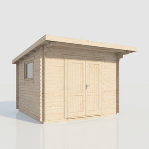 Power Pent Workshop Log Cabin - 28mm