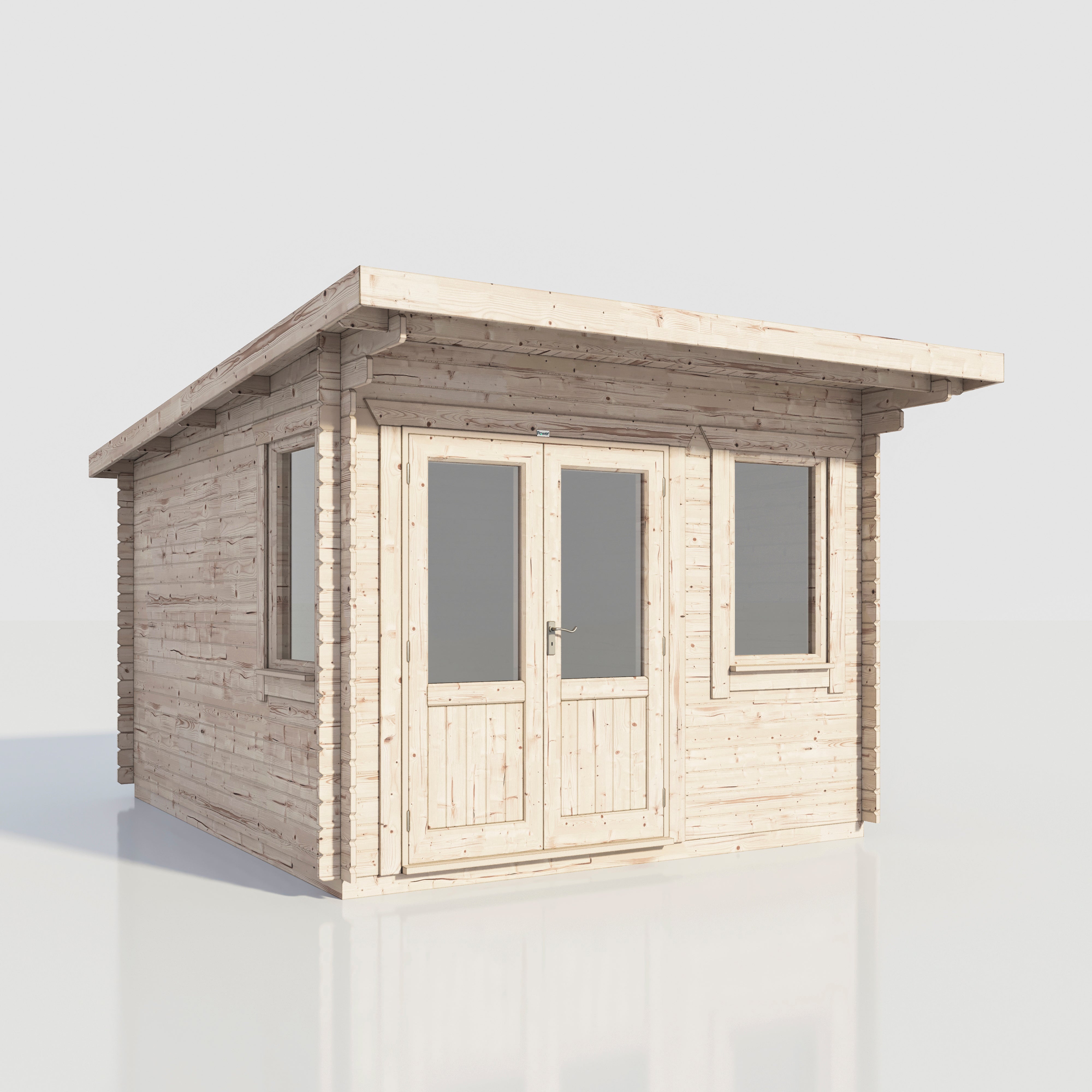 Power Pent Log Cabin 12x14 ft - 28mm