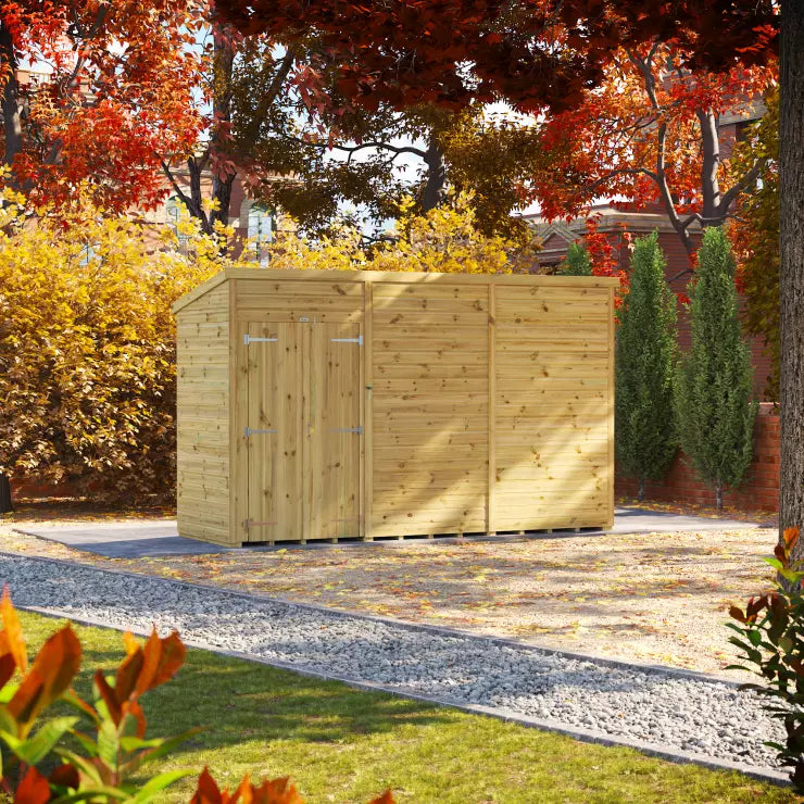 Power Pressure Treated Premium Pent Shed 12ft