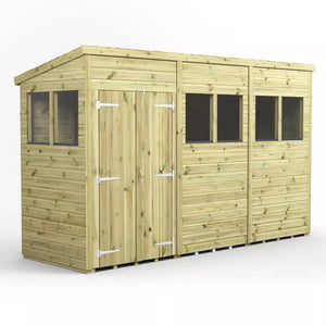 Power Pressure Treated Premium Pent Shed 12ft