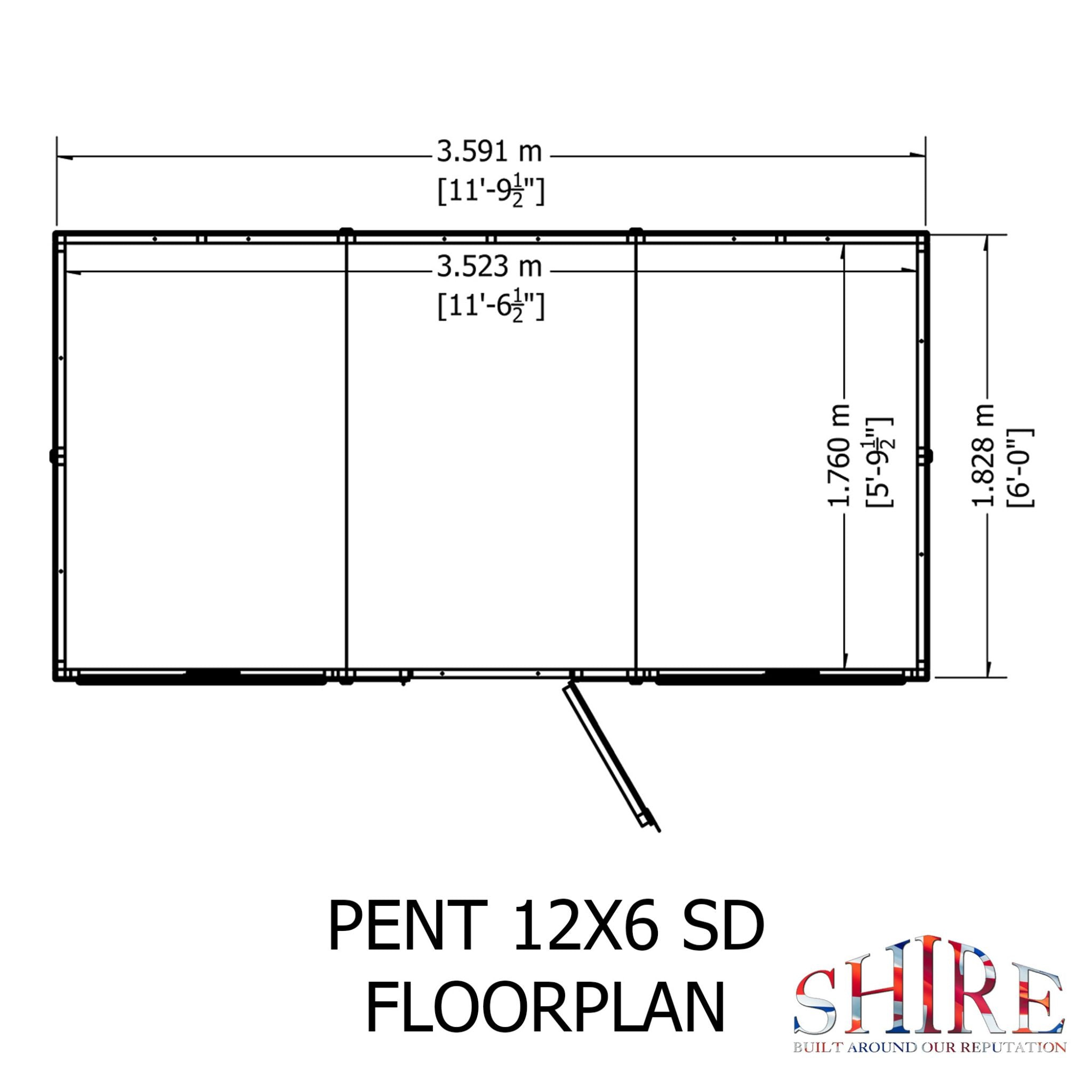 Shire 12x6 Shiplap Pent Shed – Single Door | Garden Life Stores