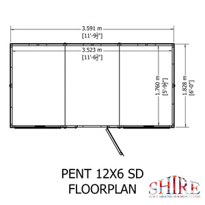 Shire 12x6 Shiplap Pent Shed – Single Door | Garden Life Stores