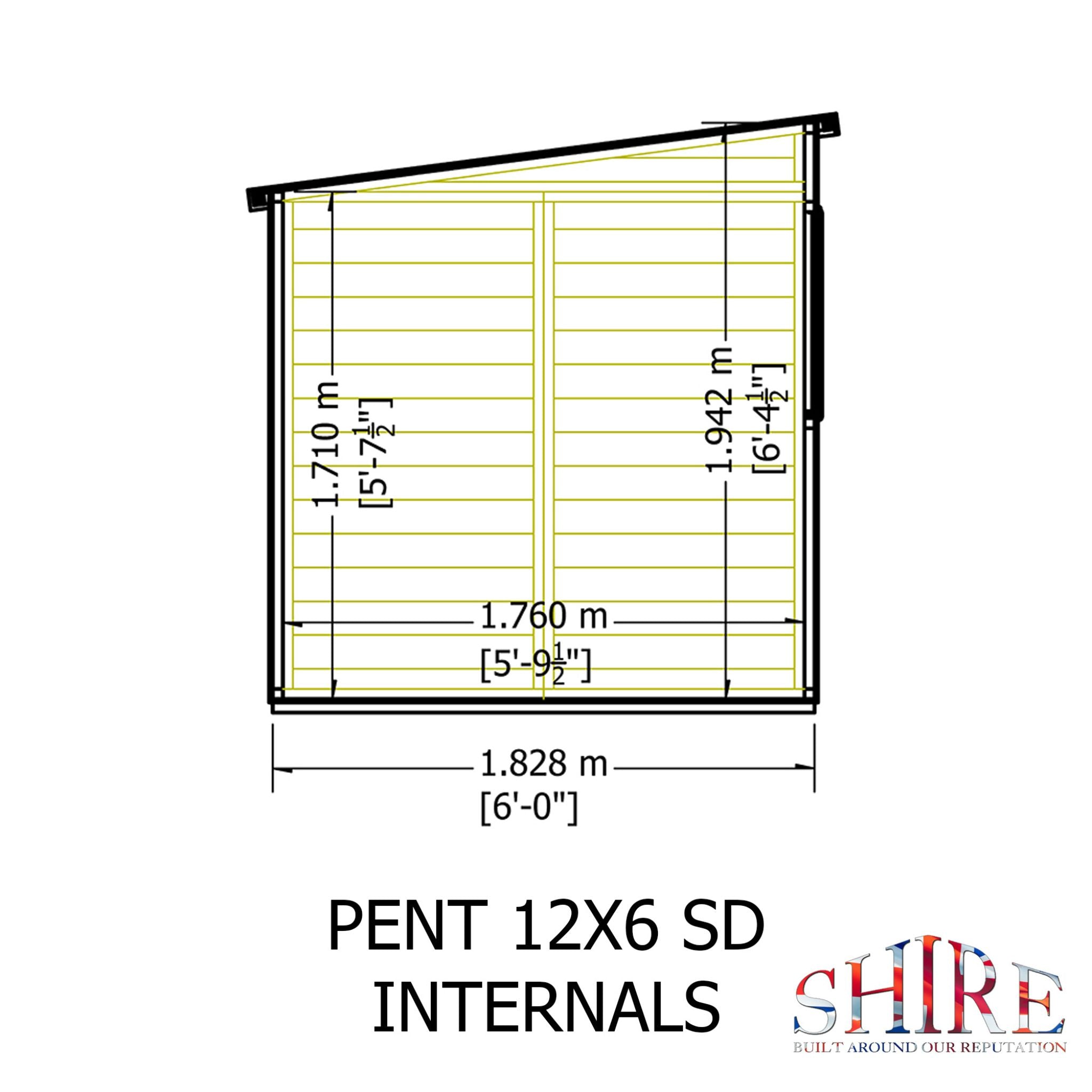 Shire 12x6 Shiplap Pent Shed – Single Door | Garden Life Stores