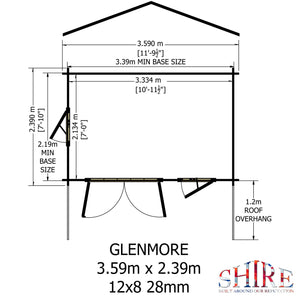 Shire Glenmore 28mm Log Cabin 12Gx8