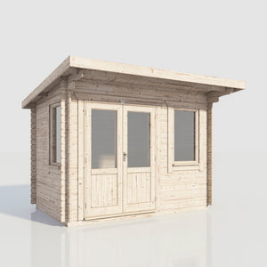 Power Pent Log Cabin 12x8 ft - 28mm