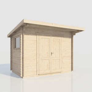 Power Pent Workshop Log Cabin - 28mm