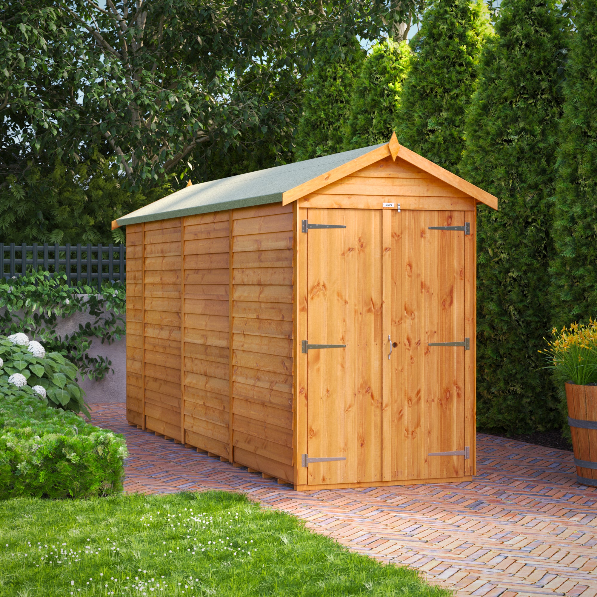 Power Overlap Apex Shed 14x4 ft