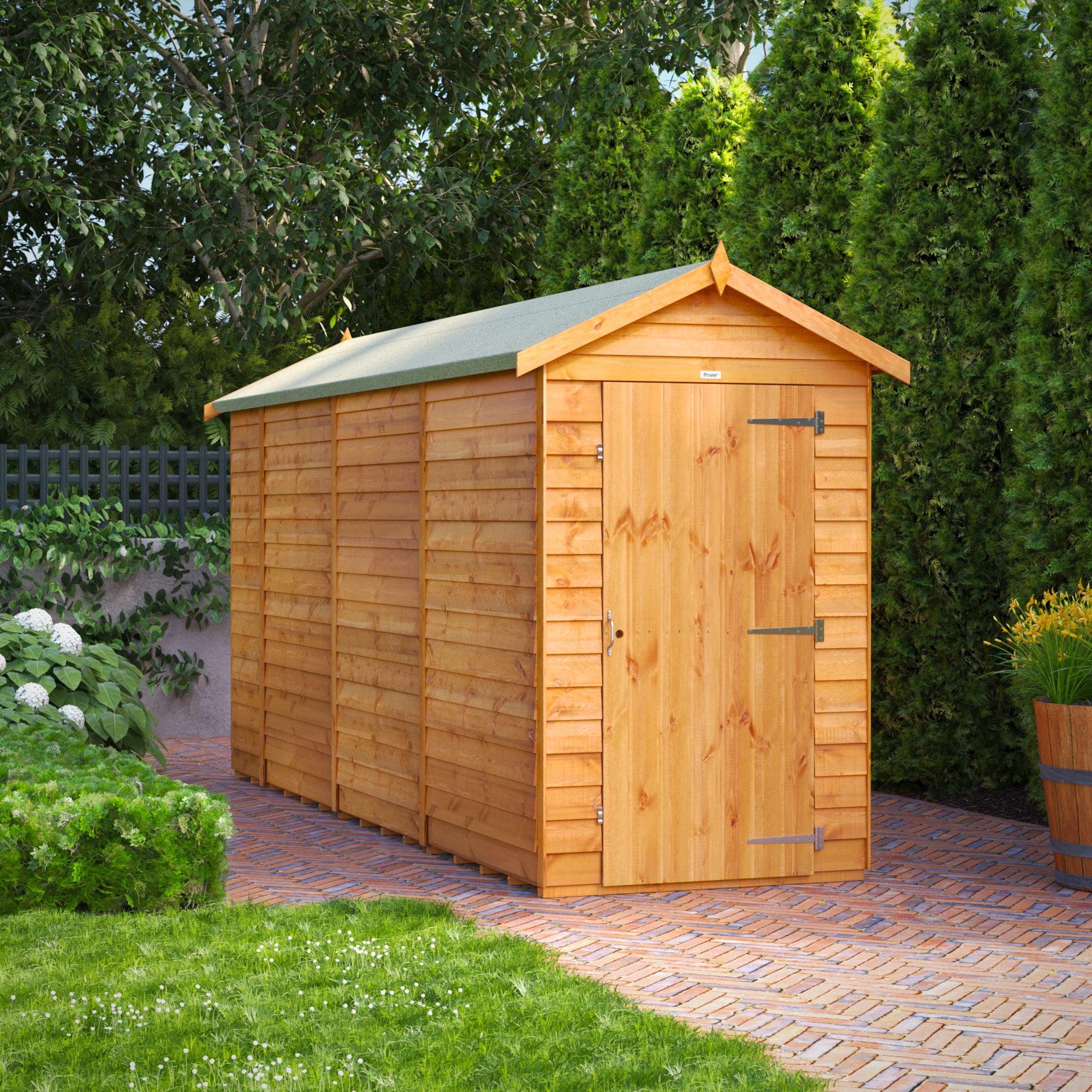 Power Overlap Apex Shed 14x4 ft