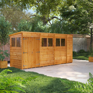 Power Overlap Pent Shed 14x4 ft