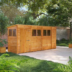 Power Overlap Pent Shed 14x4 ft