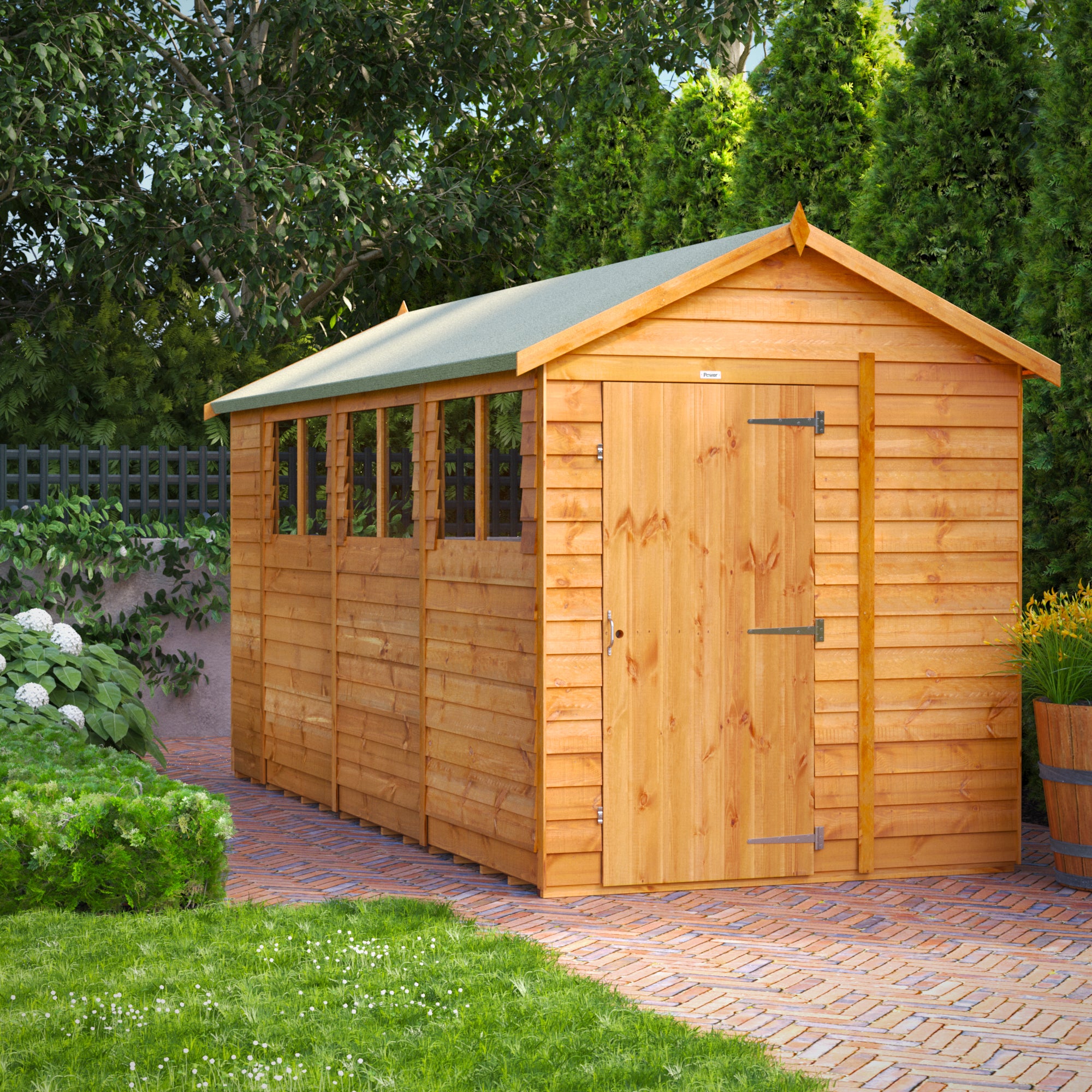 Power Overlap Apex Shed 14x6 ft