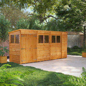 Power Overlap Pent Shed 14x6 ft