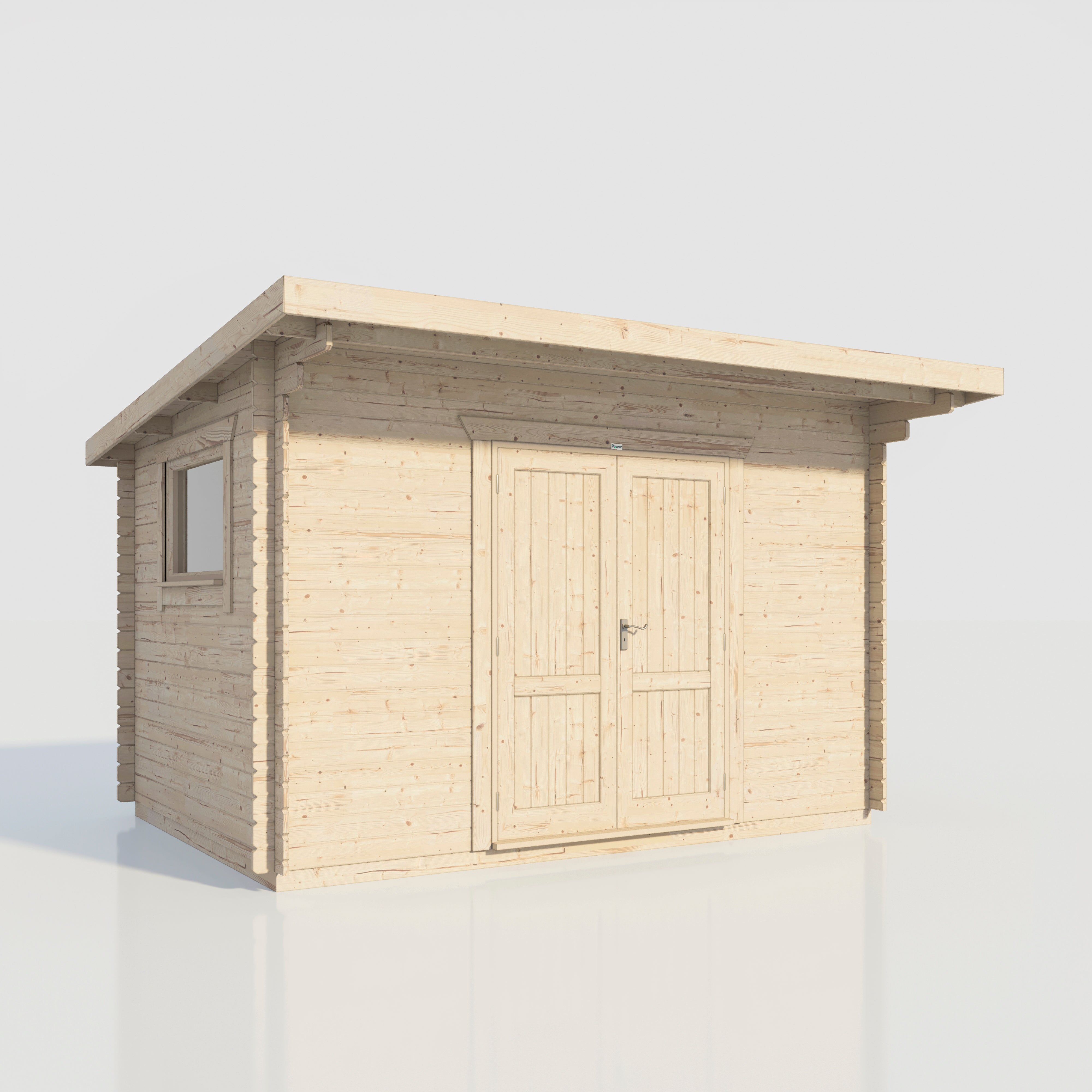 Power Pent Workshop Log Cabin - 28mm