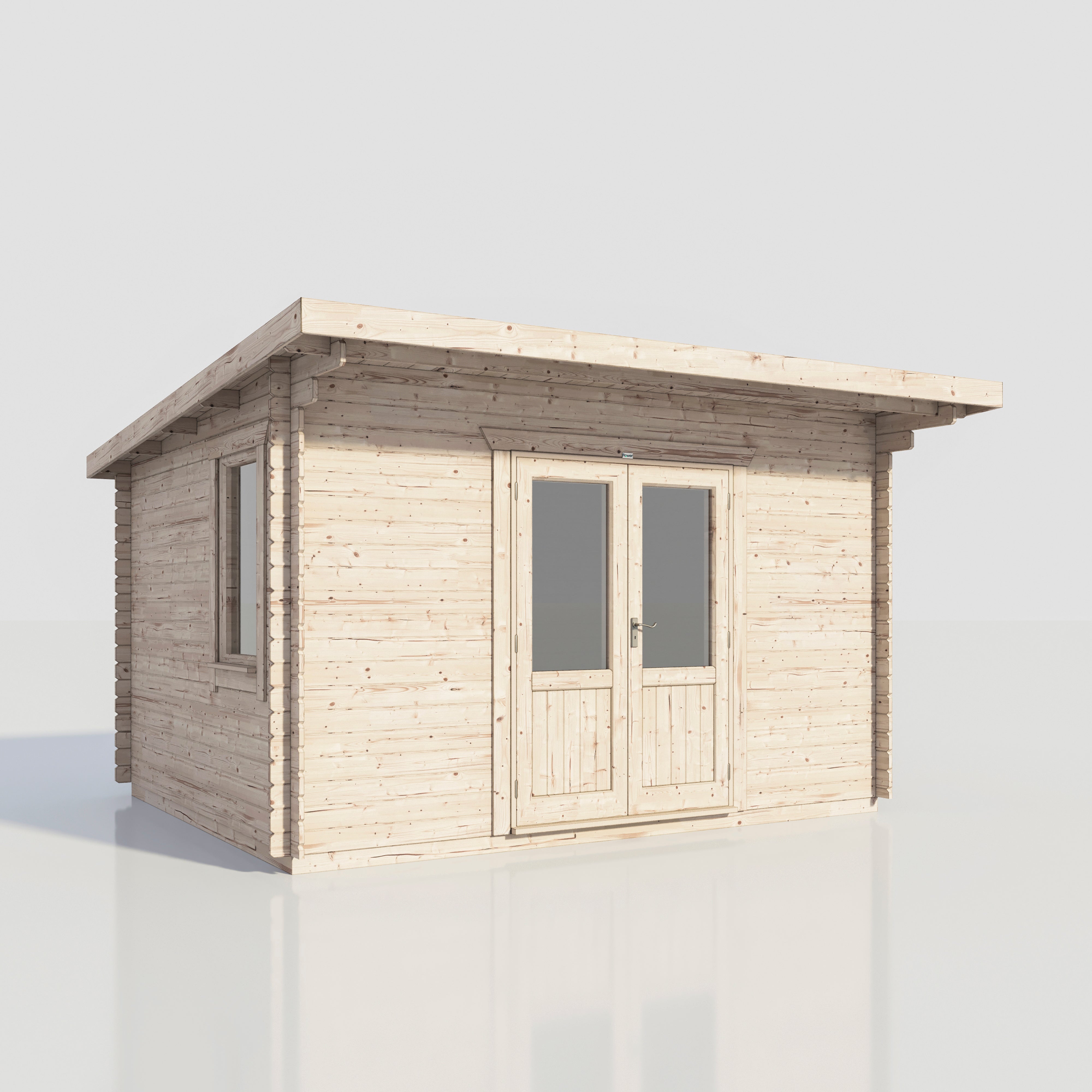 Power Pent Log Cabin 14x12 ft - 28mm