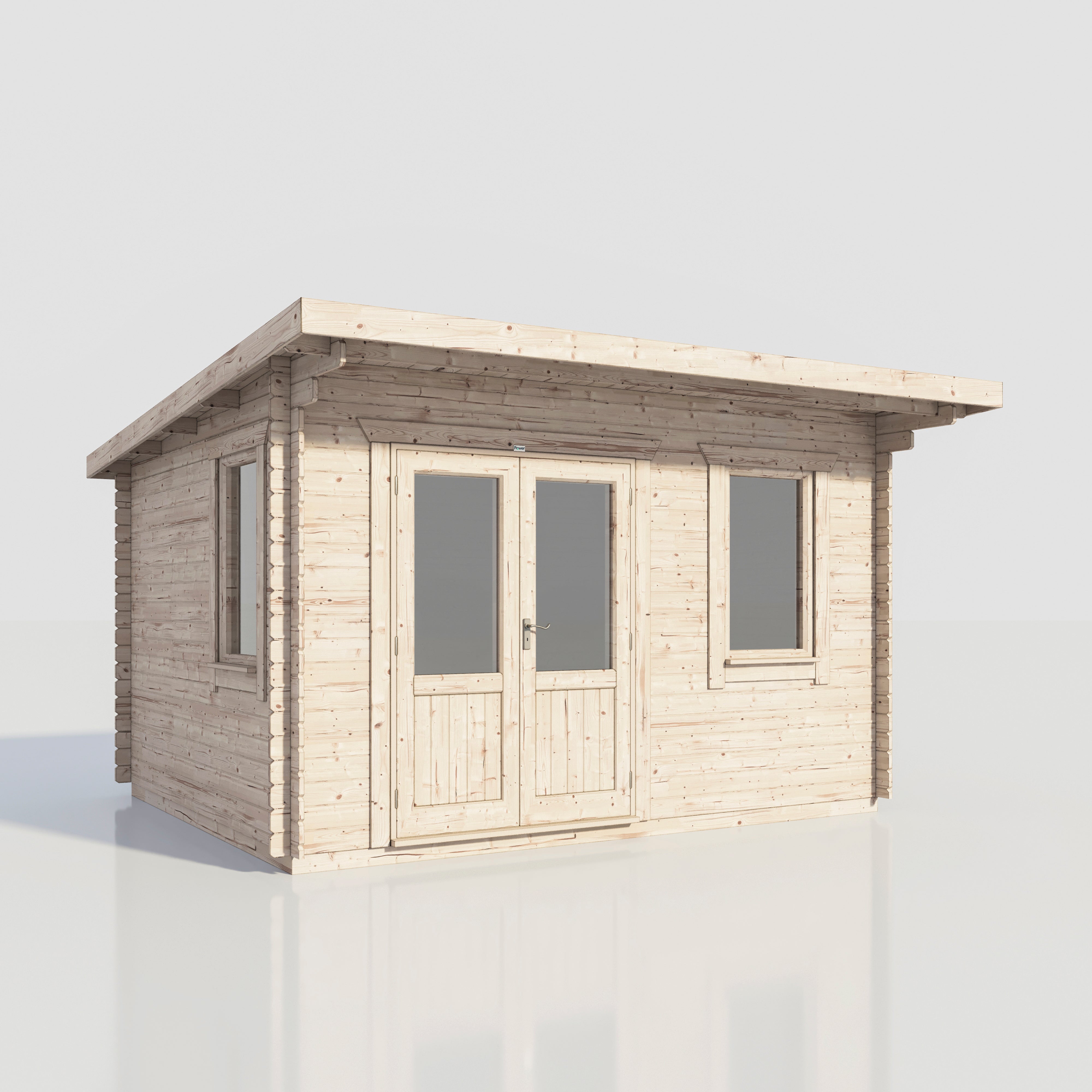 Power Pent Log Cabin 14x12 ft - 28mm