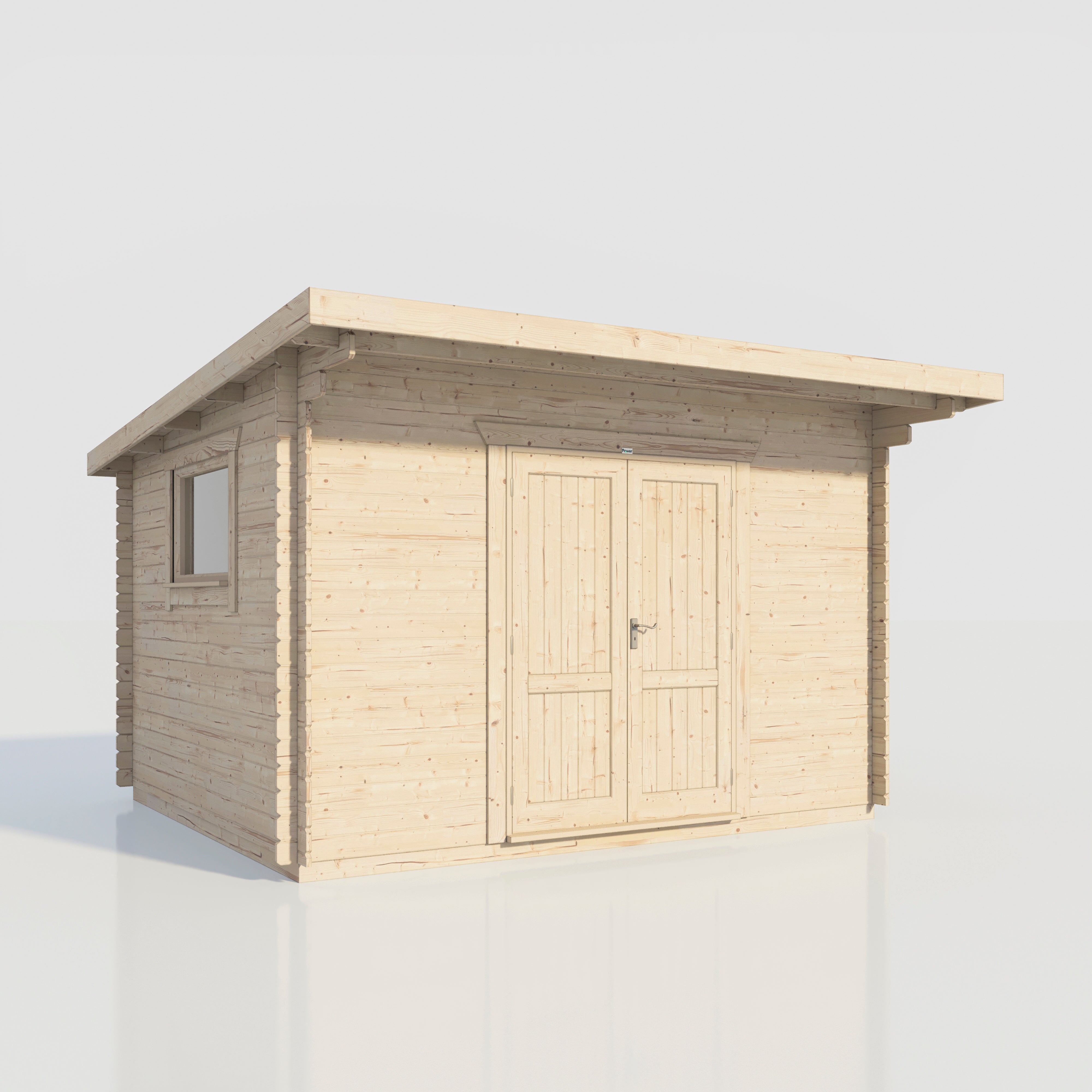 Power Pent Workshop Log Cabin - 28mm