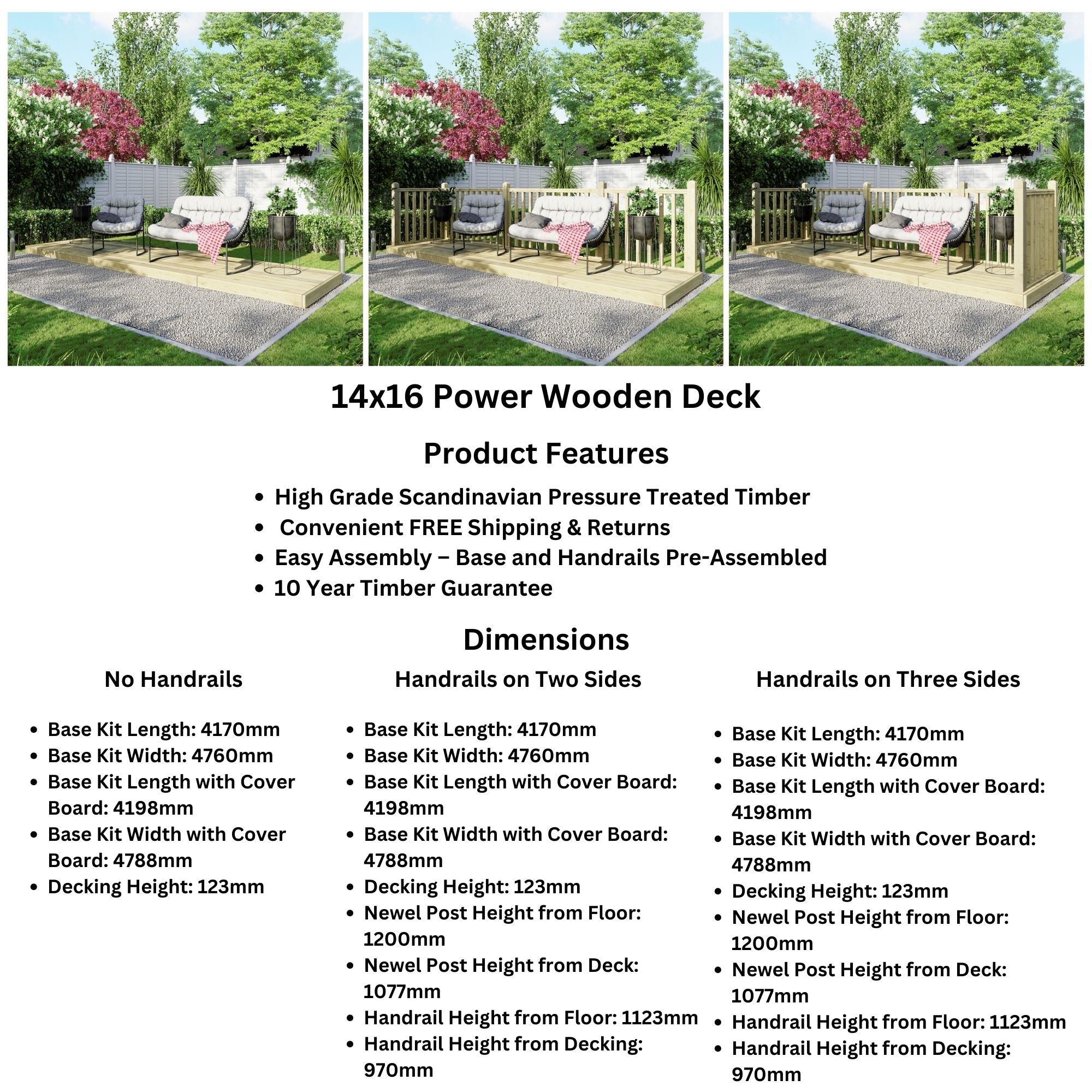 Power 14ft Wooden Decking Kits