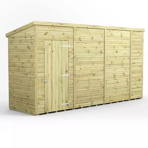 Power Pressure Treated Premium Pent Shed 14ft