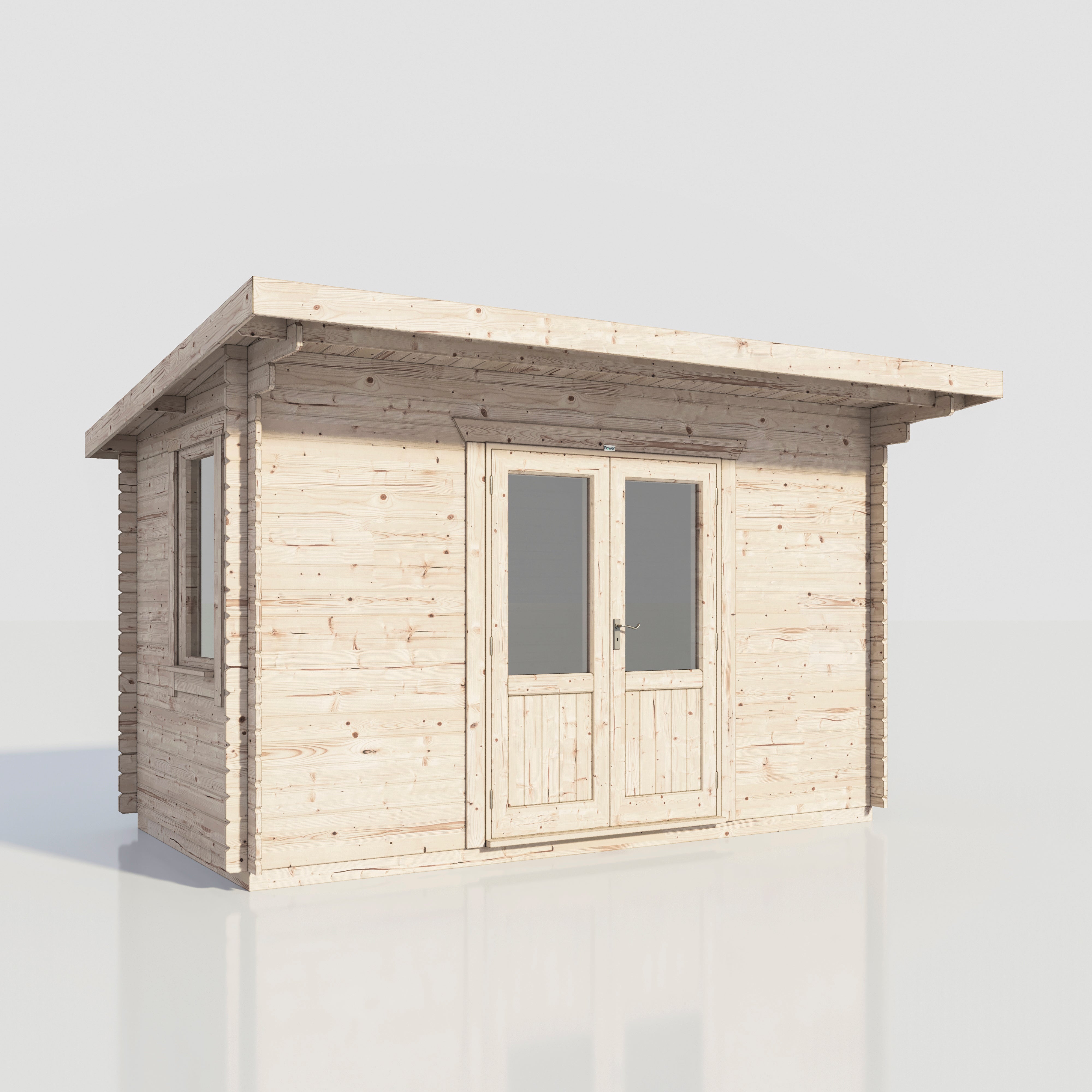 Power Pent Log Cabin 14x8 ft - 28mm