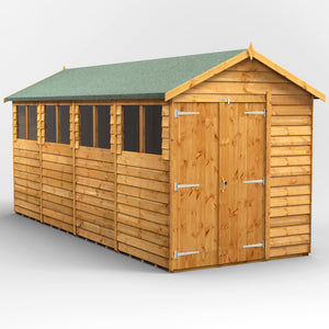 Power Overlap Apex Shed 16x6 ft