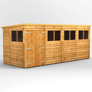 Power Overlap Pent Shed 16x6 ft