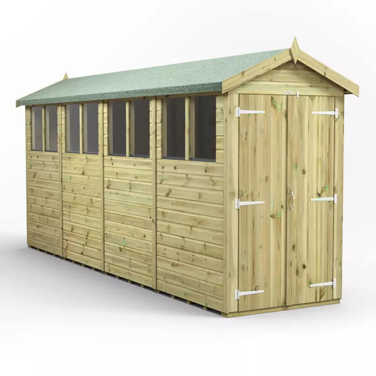 Power Pressure Treated Premium Apex Shed 16ft