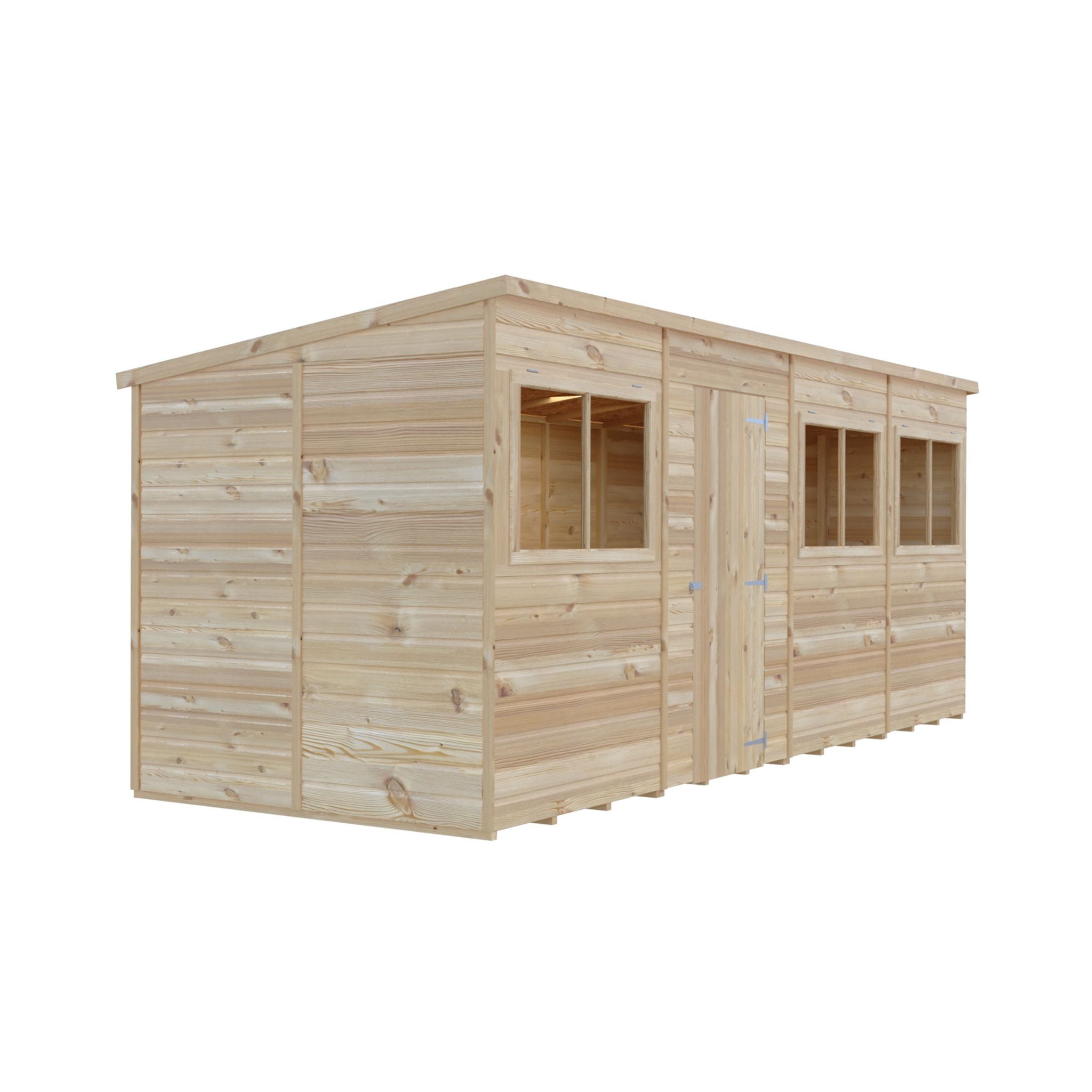 Shire 16x6 Shiplap Pent Shed – Single Door | Garden Life Stores