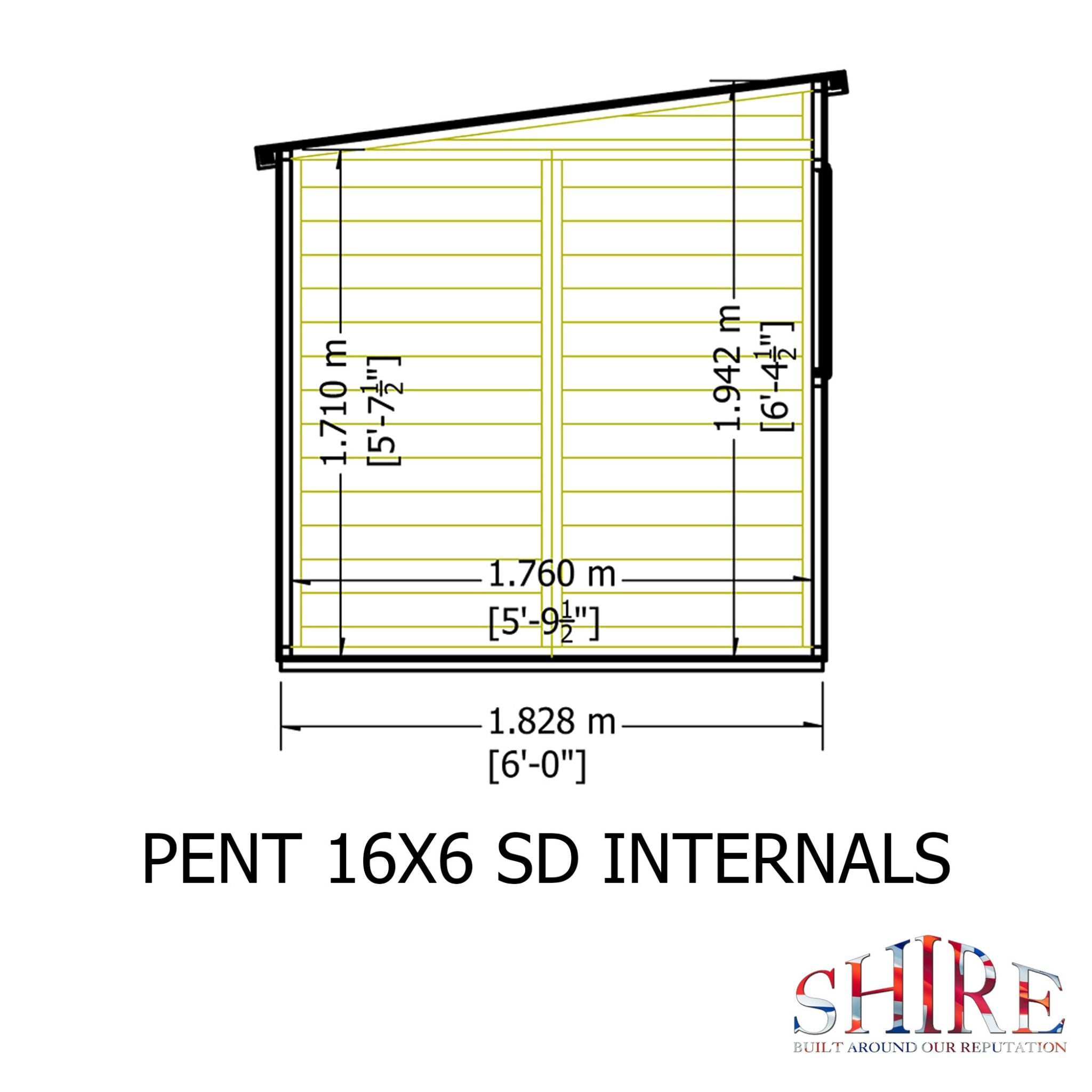 Shire 16x6 Shiplap Pent Shed – Single Door | Garden Life Stores