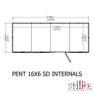 Shire 16x6 Shiplap Pent Shed – Single Door | Garden Life Stores