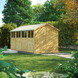 Power Pressure Treated Premium Apex Shed 16ft