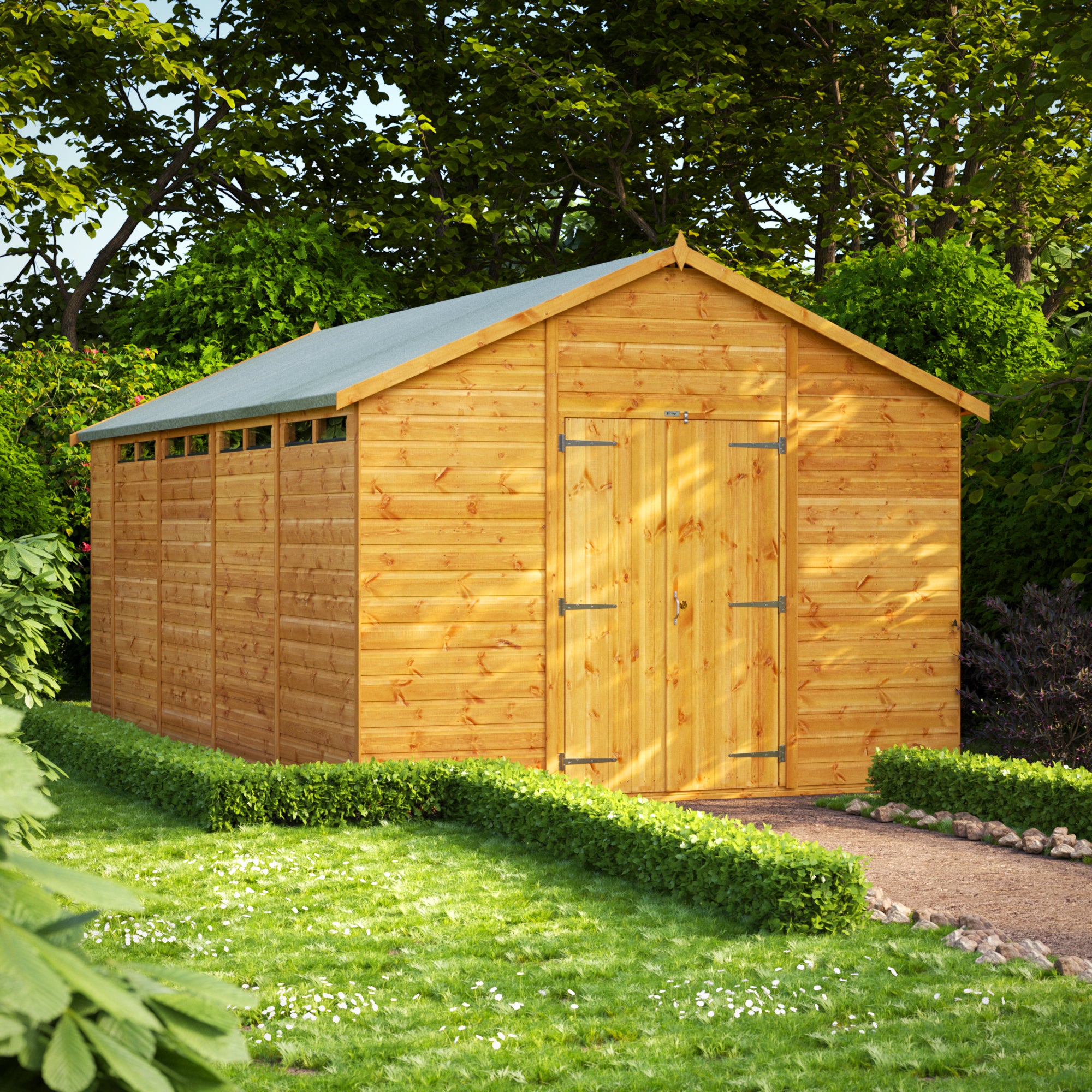 Power Apex Security Garden Shed 18x10 ft