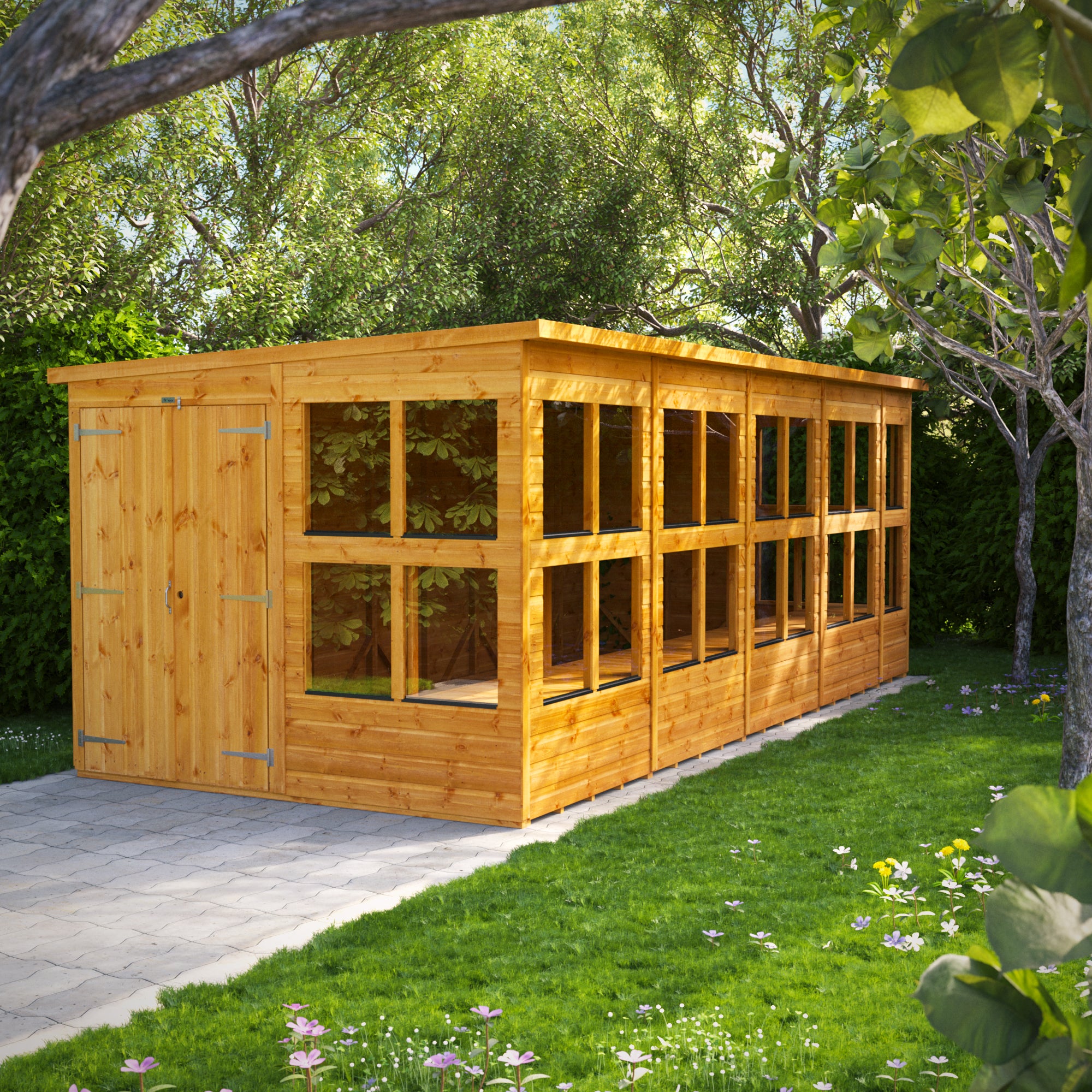 Power Pent Security Garden Shed 18x8 ft