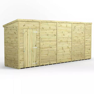 Power Pressure Treated Premium Pent Shed 18ft